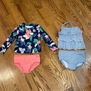 Pair of Carter’s Brand Baby Girl Swimsuits. Size 24 Months. Excellent Condition.